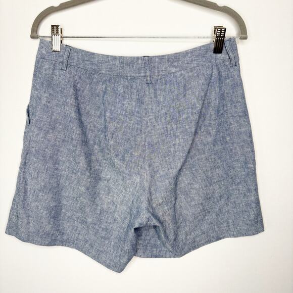 Boden Linen Cotton Blend 6" Classic Blue Short Womens Size 6 Slash Pockets - Picture 6 of 10
